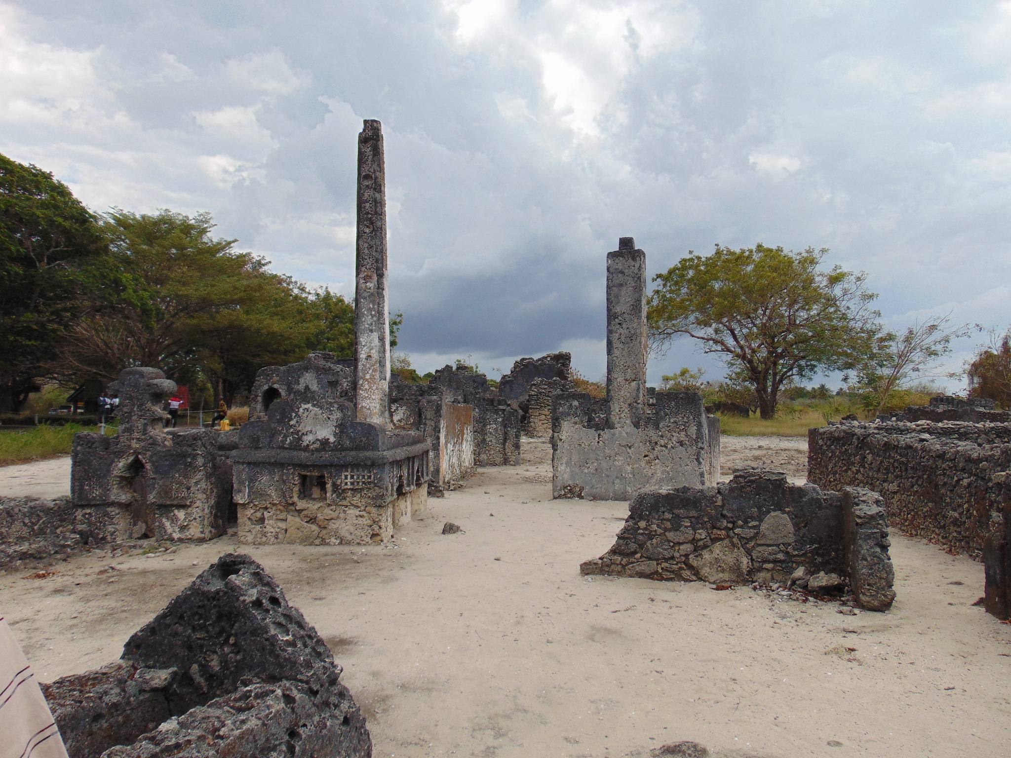 Kaole Ruins in Bagamoyo Tanzania with ancient stone mosque remains and historic tombs