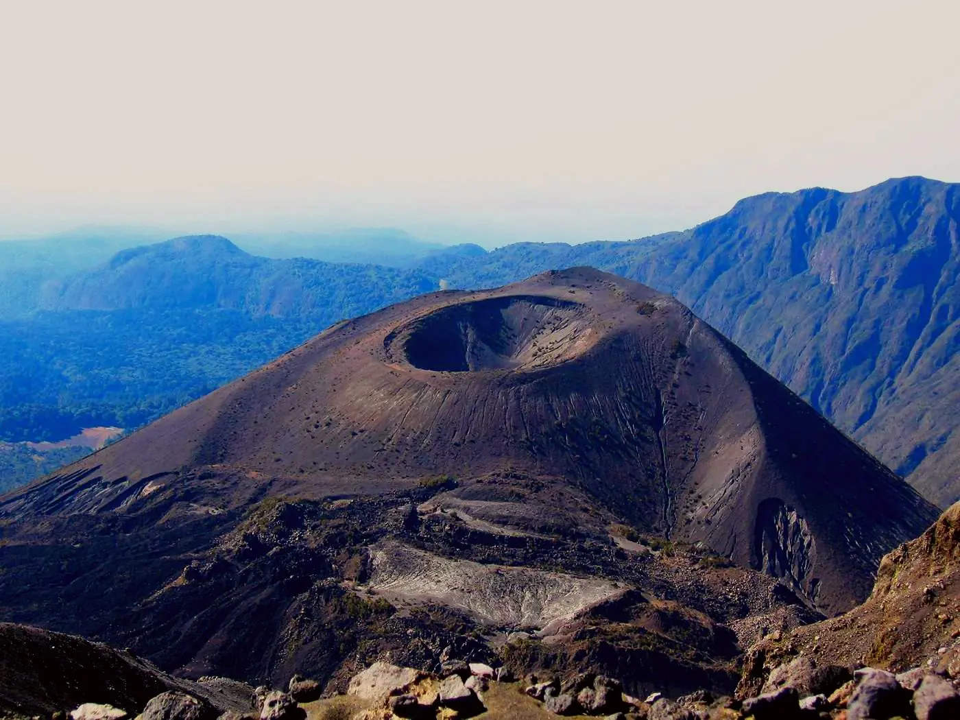 Mount Meru Tanzania rising above the surrounding landscape near Arusha in northern Tanzania