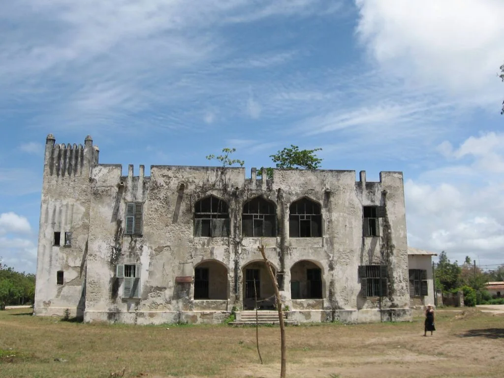 Old German Boma at Bagamoyo Historic Site Tanzania with historic colonial architecture